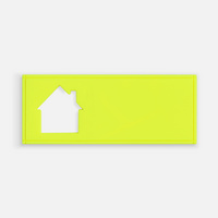 17590.89 - Лейбл из ПВХ с вырубкой «Дом», желтый неон