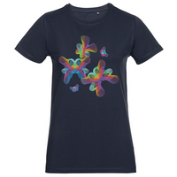 70370.40 - Футболка женская Butterflies, темно-синяя