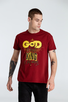 70965.51 - Футболка A God is High, гранатово-красная