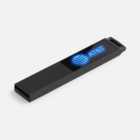 21023.42 - Флешка markBright Black с синей подсветкой, 32 Гб