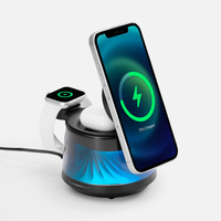 18395.30 - Bluetooth-колонка с подсветкой и беспроводной зарядкой Quantium, черная