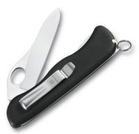 7750.30 - Солдатский нож с фиксатором лезвия Sentinel One Hand Clip, черный