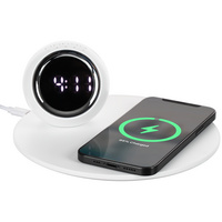 16365.60 - Станция беспроводной зарядки с часами и подсветкой GlobeBee, белая