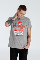 70968.11 - Футболка Hello! I Love You!, серый меланж