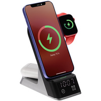 14939.30 - Зарядная станция с часами E-Store для смартфона, часов и наушников, черная