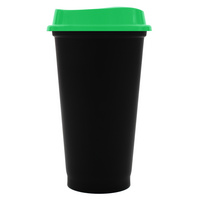 20996.90 - Стакан с крышкой Color Cap Black, черный с зеленым