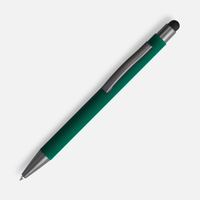 16428.90 - Ручка шариковая Atento Soft Touch со стилусом, зеленая