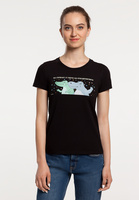 70165.30 - Футболка женская «Крокодилобегемоты», черная