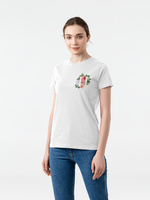 70389.60 - Футболка женская «Цветочная азбука: Н», белая