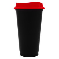 20996.50 - Стакан с крышкой Color Cap Black, черный с красным