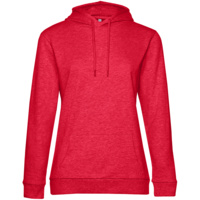 WW04W617 - Толстовка с капюшоном женская Hoodie, красный меланж