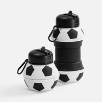17492.63 - Складная бутылка для воды Football Flex, белая с черным