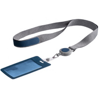13773.40 - Чехол для пропуска с лентой и ретрактором Devon, синий