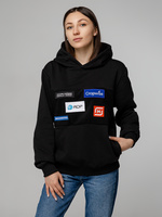 13934.30 - Худи унисекс Patch Catcher со вставкой из липучки, черное