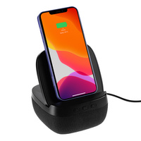 16305.30 - Колонка с беспроводной зарядкой Esca и подсветкой логотипа, черная