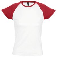 4381.65 - Футболка женская Milky 150, белая с красным