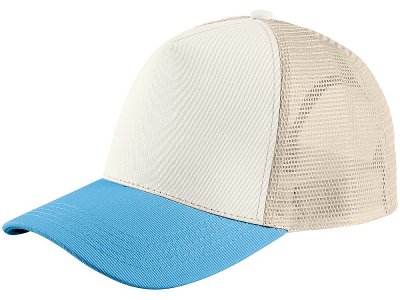 Бейсболка Blink, бежевая с бирюзовым