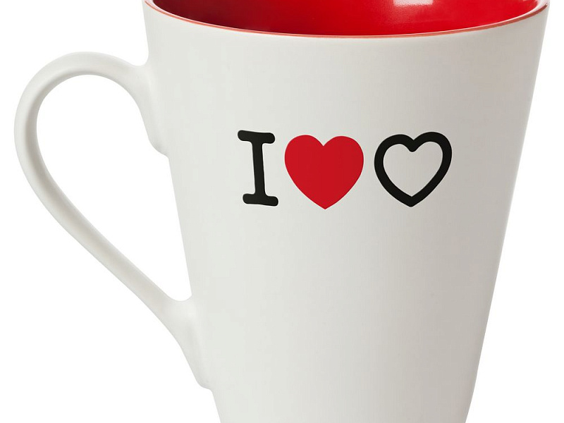 Кружка «Люблю любовь», белая с красным