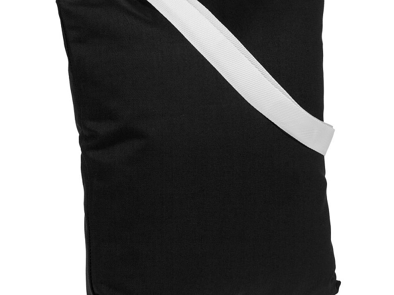 Холщовая сумка BrighTone, черная с белыми ручками