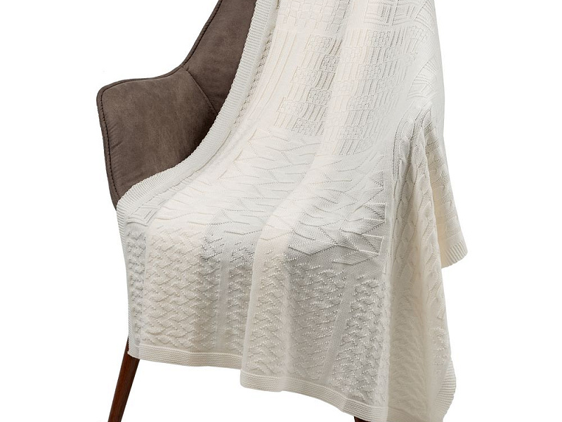 Плед Snippet, молочно-белый