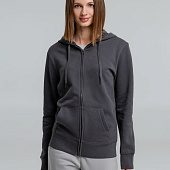 Толстовка на молнии с капюшоном унисекс King, темно-серая