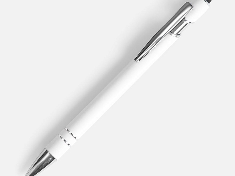 Ручка шариковая Pointer Soft Touch со стилусом, белая