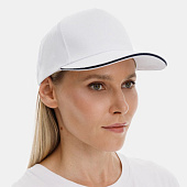 Бейсболка Long Beach, белая с темно-синим