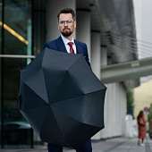 Складной зонт doubleDub, темно-синий