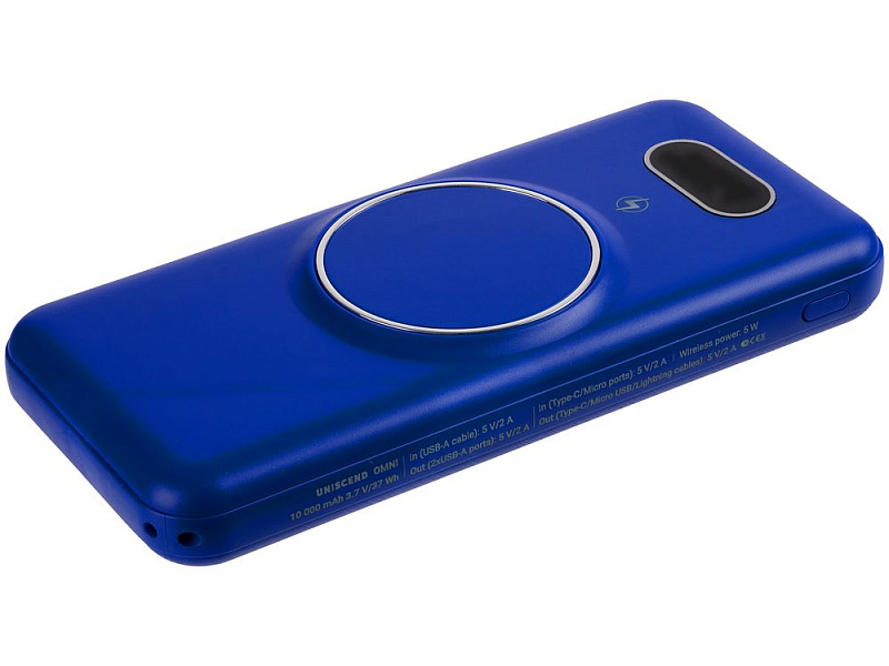 Внешний аккумулятор Omni Qi 10000 мАч, синий