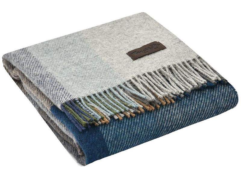 Плед Arequipa, синий с серым