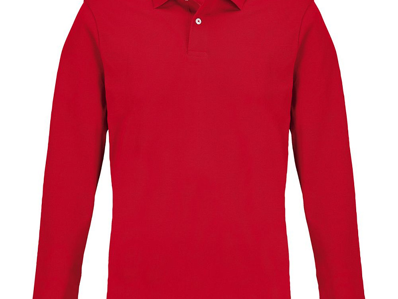 Рубашка поло унисекс с длинным рукавом Pacific LSL, красная