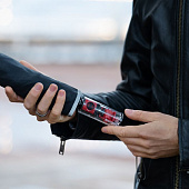 Зонт наоборот складной Futurum со светоотражающим кантом, черный