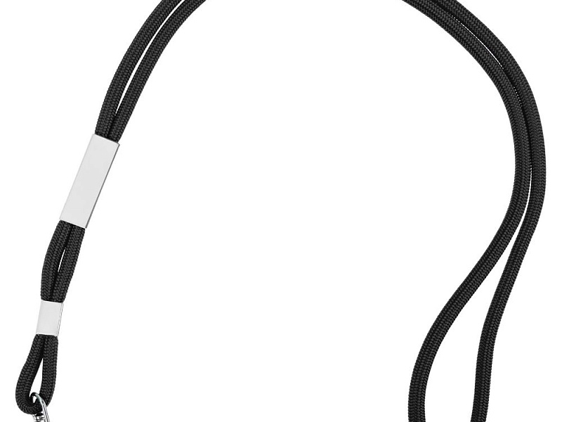 Шнурок для бейджа Tube Metal, черный