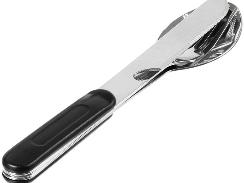 Набор походных столовых приборов Campsite, черный