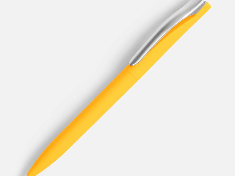 Ручка шариковая Pin Soft Touch, желтая