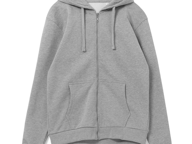 Толстовка на молнии с капюшоном Unit Siverga, серый меланж
