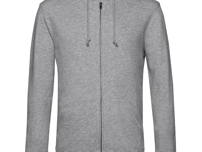 Толстовка на молнии с капюшоном унисекс BNC Inspire (Organic), серый меланж