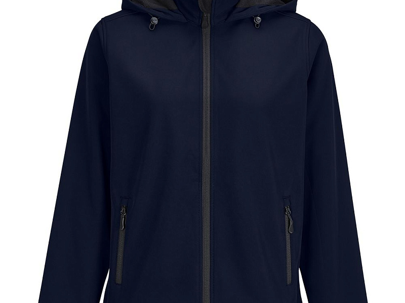 Куртка софтшелл с капюшоном женская Race Women, темно-синяя