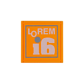 Лейбл из ПВХ Dzeta, L, оранжевый неон