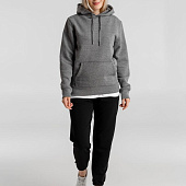 Толстовка с капюшоном унисекс King, темно-серый меланж