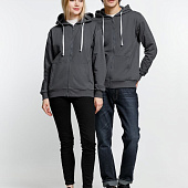 Толстовка на молнии с капюшоном Siverga, темно-серая (графит)