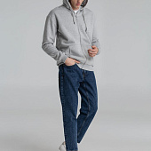 Толстовка на молнии с капюшоном Unit Siverga Heavy, серый меланж