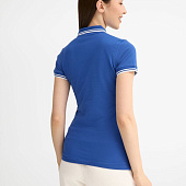 Рубашка поло женская Pasadena Women 200 с контрастной отделкой, ярко-синяя с белым