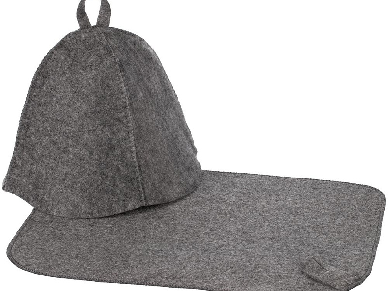 Набор для бани Heat Off с ковриком, серый