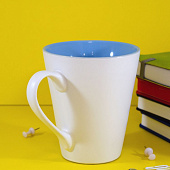 Кружка New Bell матовая, белая с голубым