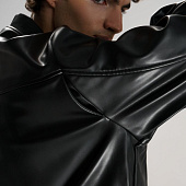 Бомбер из искусственной кожи Univer, черный