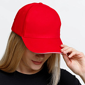 Бейсболка Long Beach, красная с белым