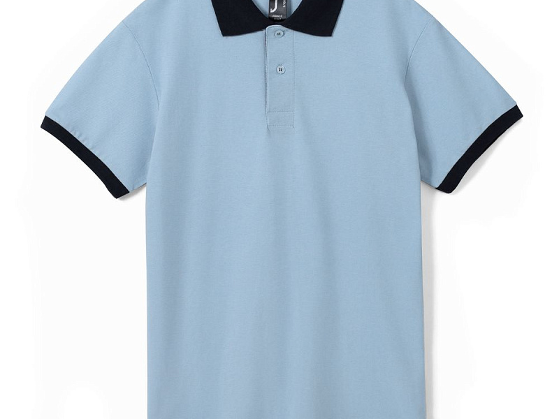 Рубашка поло Prince 190, голубая с темно-синим