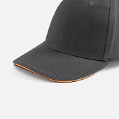 Бейсболка Buffalo, серая с оранжевым