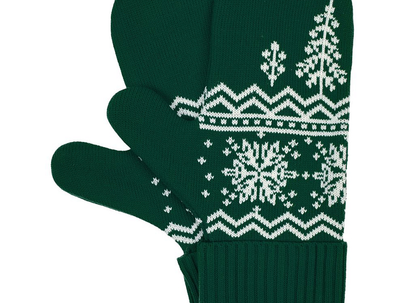 Варежки Elnik, зеленые с молочно-белым